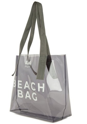 Bagmori Beach Bag Şeffaf Plaj Kadın Omuz Çantası Gri