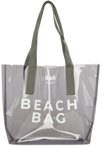 Bagmori Beach Bag Şeffaf Plaj Kadın Omuz Çantası Gri