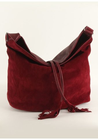 Luwwe Bag'S Yumuşak Çift Taraflı Nubuk Görünümlü Salaş 10409 Kadın Omuz Çantası Bordo