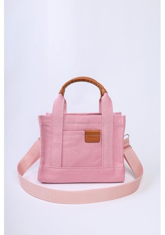 Mopia Kanvas Tote Kadın Omuz Çantası Pembe