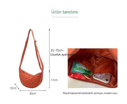 Worryfreeshopping Wr0415101 Şık Basit Naylon Kadın Omuz Çantası Kırmızı