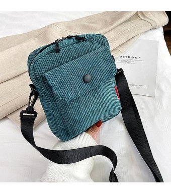 Alibee Eğlence Haberci Küçük Moda Kadife Kadın Omuz Çantası Yeşil