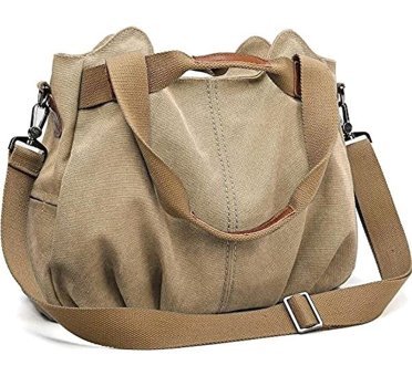 Happyplanet Xiaoqitt Retro Üst Saplı Kanvas Tote Haki Kadın Omuz Çantası Haki