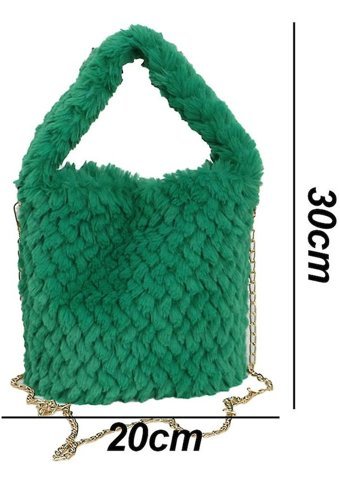 Bruce Lady Handbag Kadın Peluş Kadın Omuz Çantası Yeşil