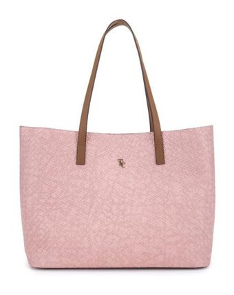 Tamer Tanca Vegan 743 2321 Bn Y24 Orgu Kadın Omuz Çantası Pembe