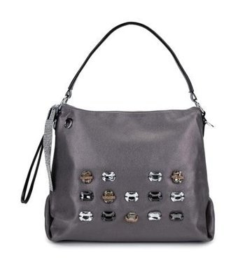 Tamer Tanca Vegan Metalik 921 26764 Bn Y24 Pewter Kadın Omuz Çantası Metalik