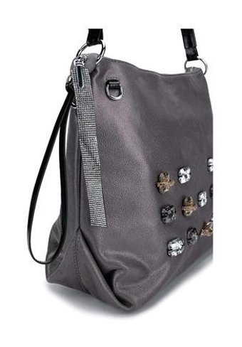 Tamer Tanca Vegan Metalik 921 26764 Bn Y24 Pewter Kadın Omuz Çantası Metalik