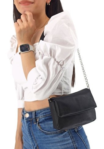 Çlk Accessories Zincirli Çok Hafif Basic Kadın Omuz Çantası Siyah