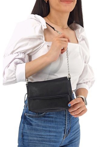 Çlk Accessories Zincirli Çok Hafif Basic Kadın Omuz Çantası Siyah