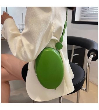 Summer Love Yeni Kişiselleştirilmiş Zarif Üst Düzey Oval Kabuk Moda Kadın Omuz Çantası Yeşil