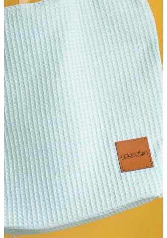 Gold Cotton Waffle Dione Kadın Omuz Çantası Mavi