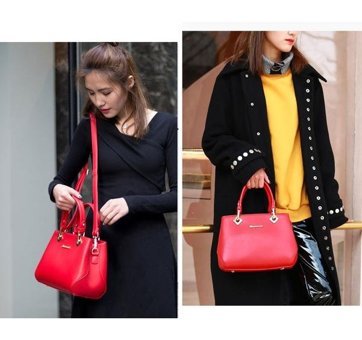 Jzcat Mizaç Moda Çok Yönlü Kadın Omuz Çantası Kırmızı