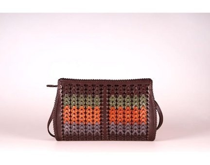 Gön Handmade Deri Örgü Hup Kadın Omuz Çantası Kırmızı