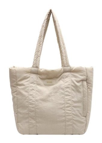Magideal Suntek Puffer Tote Alışveriş İşe Gidip Gelirken Kadın Omuz Çantası Bej