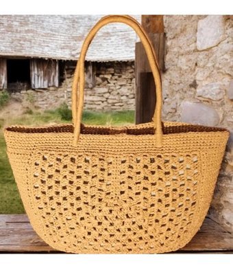 Ecndesing Motifli Plaj Kadın Omuz Çantası Camel