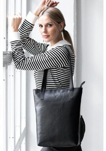 Organicraft Deri Totebag Kadın Omuz Çantası Siyah