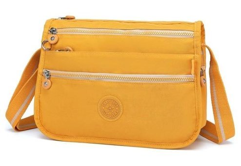 Smart Bags Krinkıl Kumaş Postacı Kadın Omuz Çantası Hardal