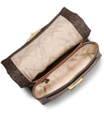 Michael Kors Cede Kapaklı Zincir Kadın Omuz Çantası Kahverengi