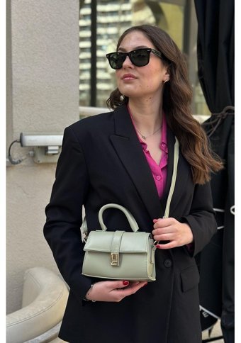 La'Graccio Paris Ceksy Minimal Kutu Mint Kadın Omuz Çantası Mint