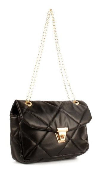 Luwwe Bag'S Zincir Kapitoneli Kilitli Kapama 20690 Kadın Omuz Çantası Siyah