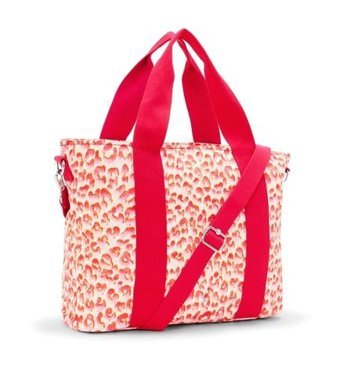 Kipling Minta L Büyük Boy Latın Cheetah Kadın Omuz Çantası Pembe