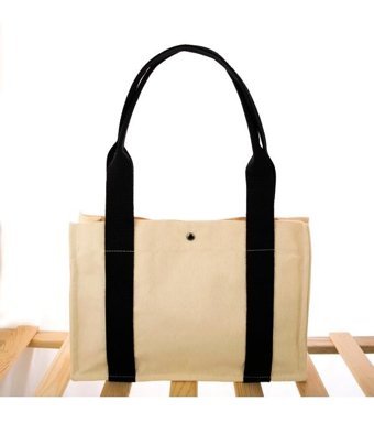 Miaju Meow Desenli Deri Cepli Kanvas Tote Bag Kol Omuz Kadın Omuz Çantası Krem