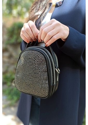 Çlk Accessories Taşlı Küçük Tr948 Kadın Omuz Çantası Gümüş