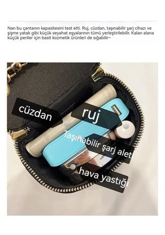 Summer Love Kamelya Eşkenar Dörtgen Zincir Kutu Mini Kadın Omuz Çantası Siyah
