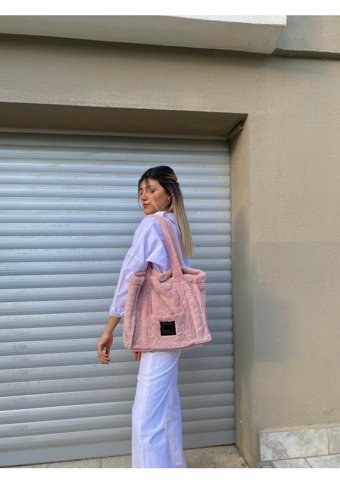 Luluyen Peluş 2024 Sonbahar Kış Sezonu Yeni Moda Kadın Omuz Çantası Pembe