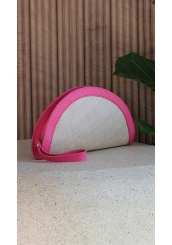 Watchofroyal Jüt Hasır Betty Kadın Omuz Çantası Pembe
