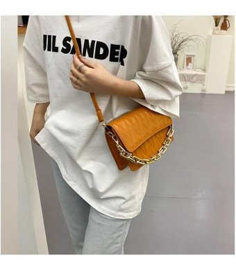 Summer Love Yeni Moda Çanta Trendi Zincir Küçük Kare Çok Yönlü Kadın Omuz Çantası Kahverengi