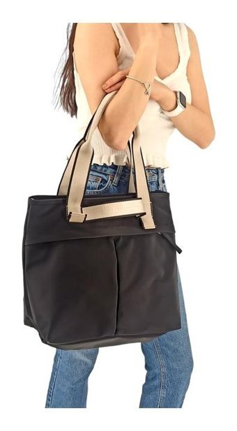 Çlk Accessories Paraşüt Kumaş Önü Fermuarlı Kadın Omuz Çantası Siyah