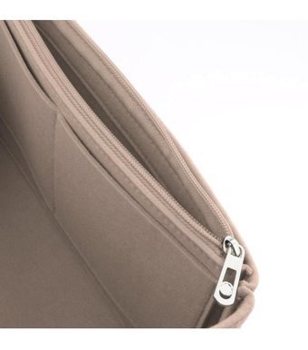 Magideal Suntek Keçe Fermuarlı Takın Kozmetik Makyaj Haki Kadın Omuz Çantası Haki