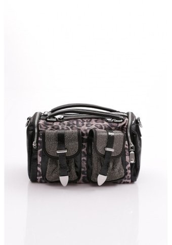 Ççs Leopar Desenli 17366R1534 Kadın Omuz Çantası Siyah
