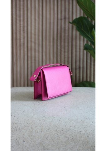 Watchofroyal Çıtçıt Detaylı Deri Sophie Kadın Omuz Çantası Pembe