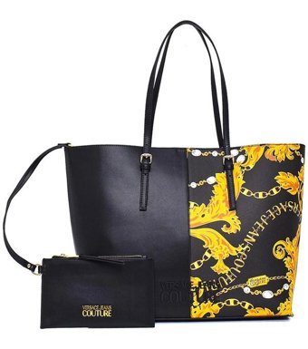 Versace Jeans Couture Trok Yüzey Kadın Omuz Çantası Siyah