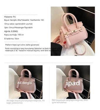 Worryfreeshopping Lbw Üst Düzey Dokulu Kadın Omuz Çantası Pembe
