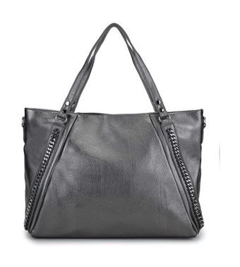 Tamer Tanca Vegan Metalik 921 26718 Bn Y24 Pewter Kadın Omuz Çantası Metalik