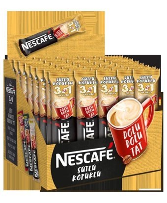 Nescafe 3'ü 1 Arada Sütlü Köpüklü 16.5 gr 48 Adet Granül Kahve Hazır Kahve