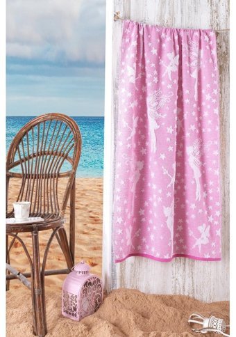 Mariva Home Pamuk Plaj Havlusu Beyaz - Pembe