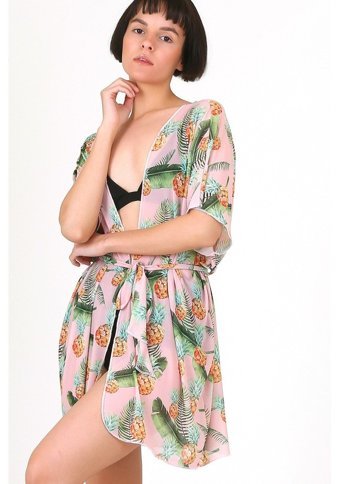 Hamur Ananas Polyester Plaj Havlusu Somon