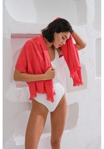 Homelover Sunyse Pamuk Plaj Havlusu Kırmızı