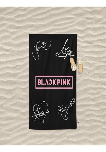 Erays Home Black Pink Pamuk Plaj Havlusu Siyah