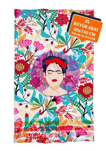 Hamur Frida Pamuk - Polyester Plaj Havlusu Çok Renkli