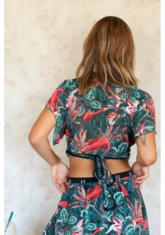 Hamur Flower Polyester Plaj Havlusu Yeşil
