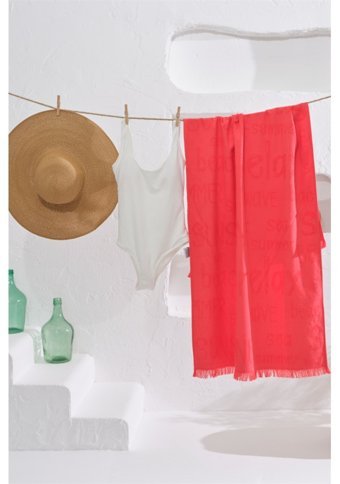 Homelover Funday Pamuk Plaj Havlusu Kırmızı