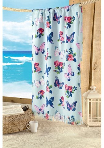 Marie Claire Export Butterflies Kadife Plaj Havlusu Çok Renkli