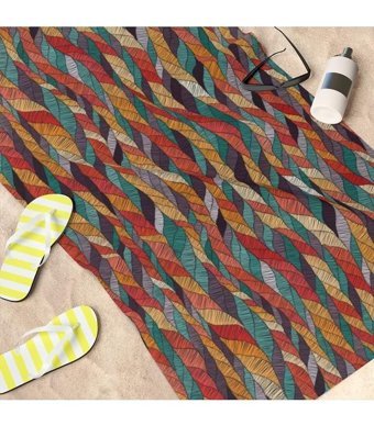 Ender Home Stripes Pamuk Plaj Havlusu Beyaz - Mavi