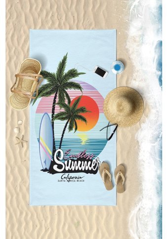 Vevien Endless Summer Pamuk - Polyester Plaj Havlusu Açık Mavi