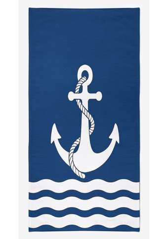 Vevien Anchor Pamuk - Polyester Plaj Havlusu Lacivert